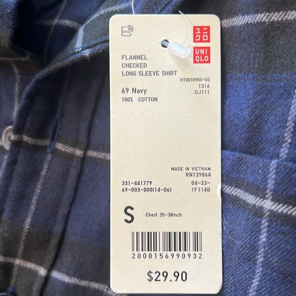 Uniqlo Flannel Checked Long Sleeve Shirt - Small - Picture 10 of 10